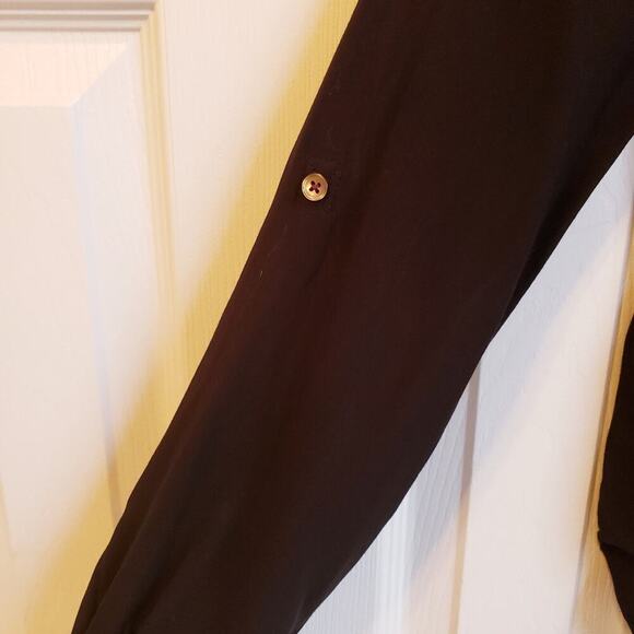 ANTHROPOLOGIE MAEVE BLACK BUTTON UP BLOUSE S 2 - Picture 5 of 8